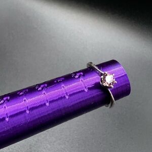 Stamped 925 Silver Ring with Faceted Pink stone Sparkly Princess Fairy Babygirl